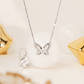 MN211 925 Silver Flutter Dancing Stone Necklace