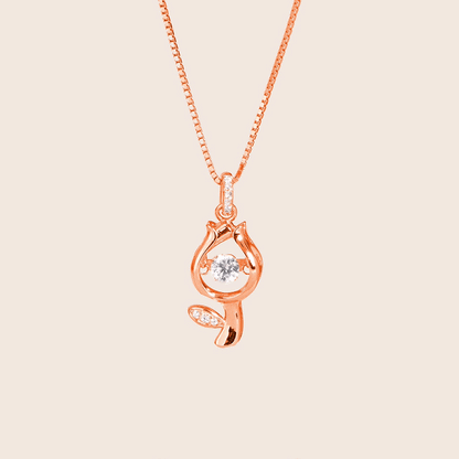 MN216 925 Silver Lale Dancing Stone Necklace