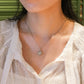 MN217 925 Silver Clover Dancing Stone Necklace