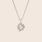 MN217 925 Silver Clover Dancing Stone Necklace