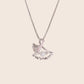 MN219 925 Silver Ginkgo Dancing Stone Necklace
