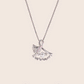 MN219 925 Silver Ginkgo Dancing Stone Necklace