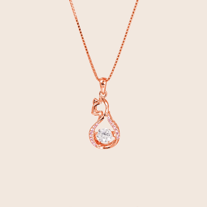 MN220 925 Silver Kitten Dancing Stone Necklace