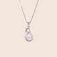 MN220 925 Silver Kitten Dancing Stone Necklace
