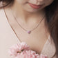 MNH015 925 Silver Pink Heart Halo Necklace