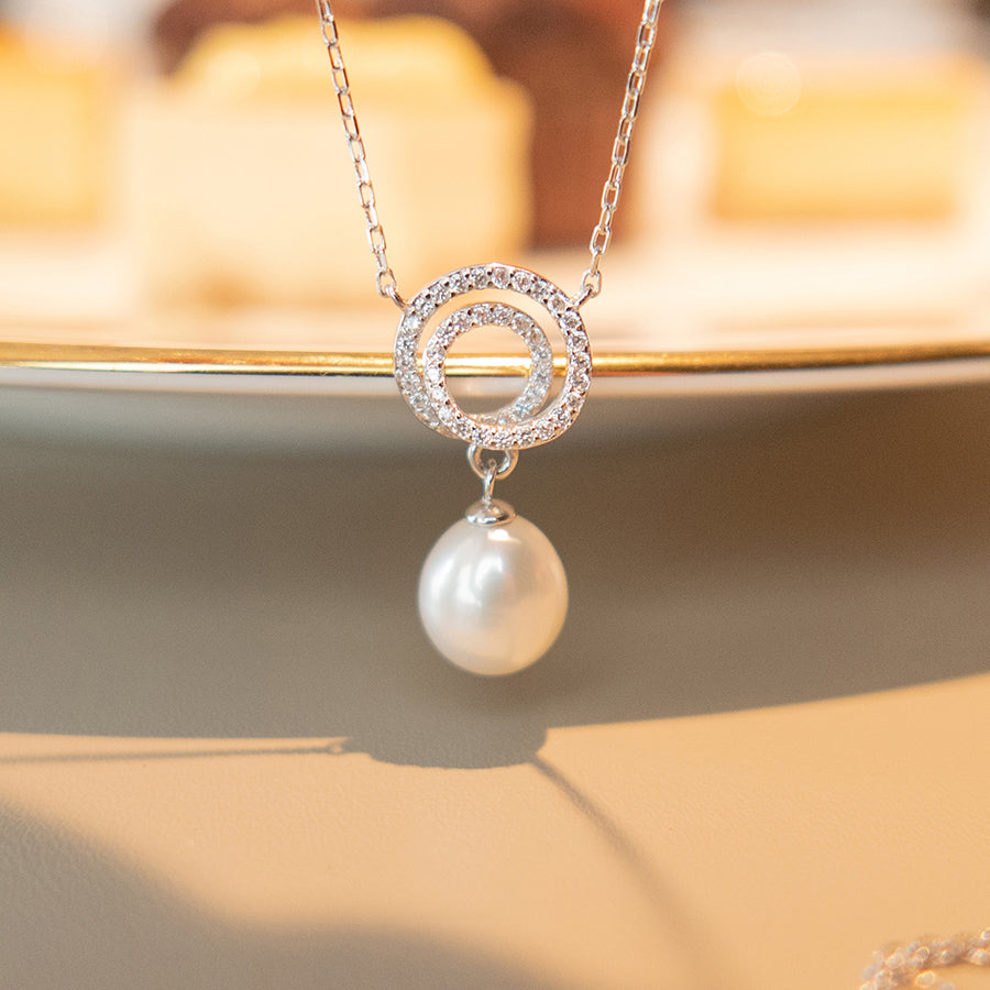 MNP27 925 Drop Pearl Necklace