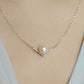 MNP29 925 Silver Pearl V Shaped Necklace