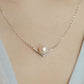 MNP29 925 Silver Pearl V Shaped Necklace