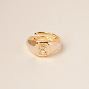 MR01 925 Silver Alphabet Ring