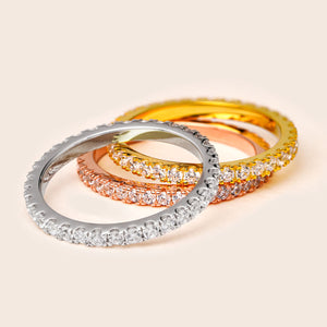 MR079 925 Silver Stackable Eternity Ring Set (3 Colours)