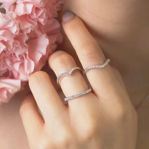 MR081 925 Silver U shape Stackable Ring