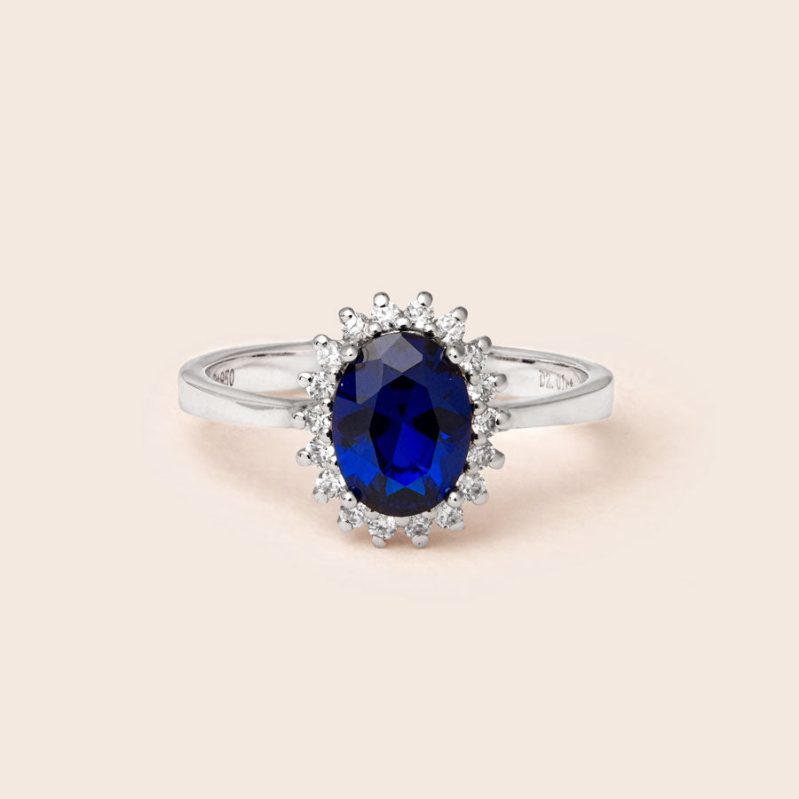 MR099 925 Silver Blue Sapphire Ring