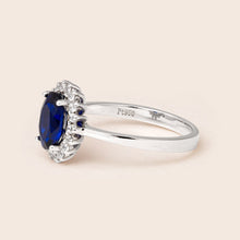 Load image into Gallery viewer, MR099 925 Silver Blue Sapphire Ring
