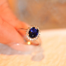 Load image into Gallery viewer, MR099 925 Silver Blue Sapphire Ring
