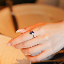 Load image into Gallery viewer, MR099 925 Silver Blue Sapphire Ring
