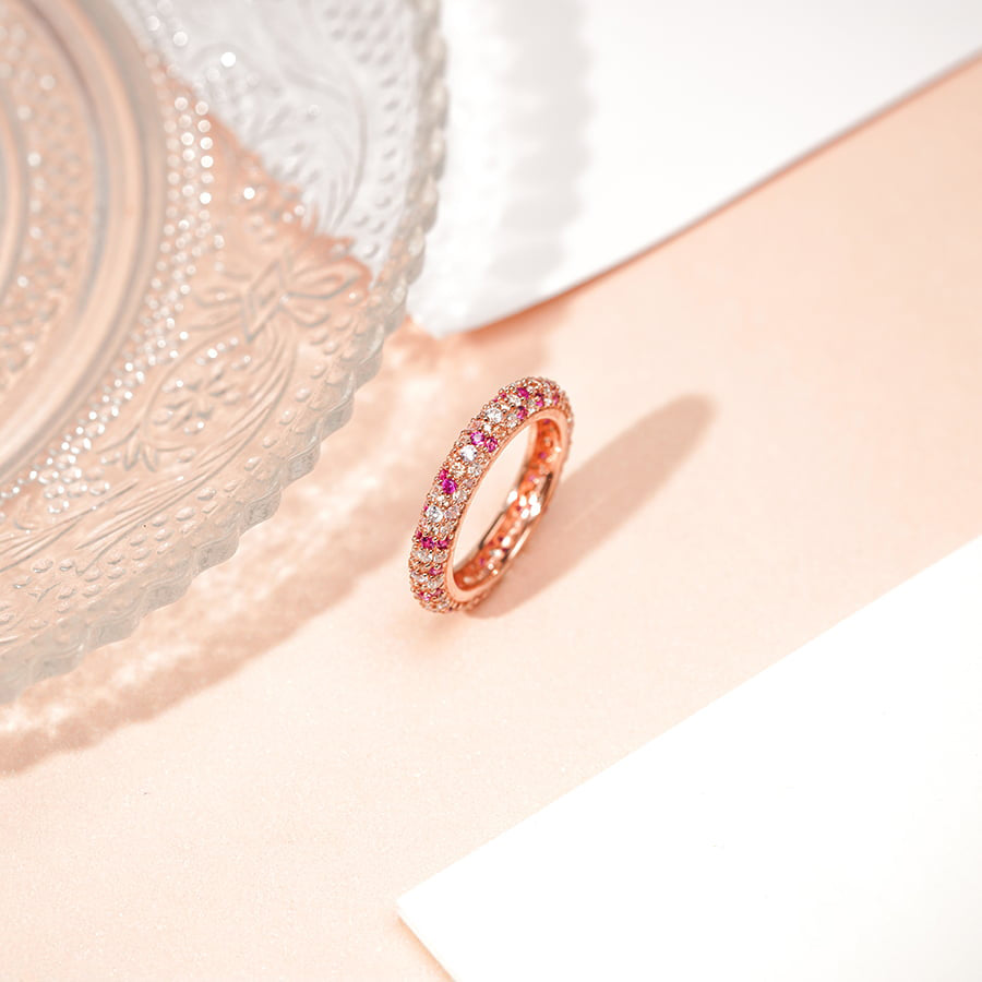 MR1037 925 Silver Pink Eternity Ring