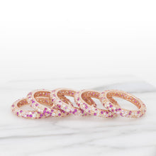 Load image into Gallery viewer, MR1037 925 Silver Pink Eternity Ring
