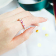 Load image into Gallery viewer, MR1037 925 Silver Pink Eternity Ring
