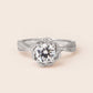 MR215 925 Silver Floral Single Stone Ring