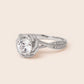 MR215 925 Silver Floral Single Stone Ring