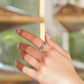 MR237 925純銀 欖尖鑽 海水藍 柔和粉 戒指