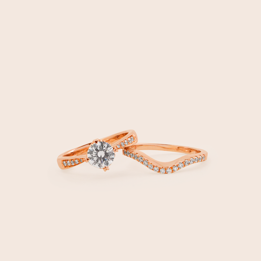 MR401 MR081 925 Solitaire Ring Set
