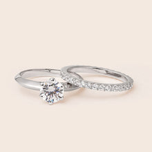 Load image into Gallery viewer, MR601 MR079 925 Silver Solitaire Ring Set
