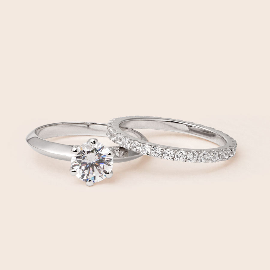 MR601 MR079 925 Silver Solitaire Ring Set