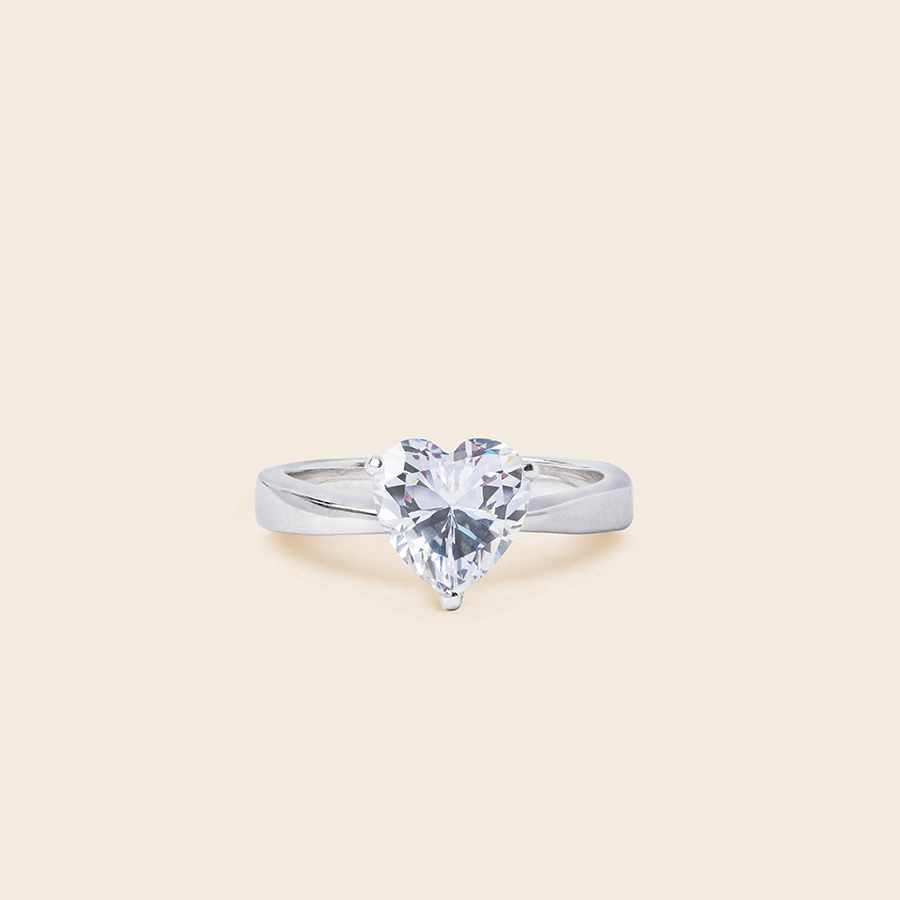 MRH010 925 Heart Solitaire Ring