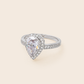 MRP100 925 Silver Pear Halo Solitaire Ring