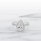 MRP100 925 Silver Pear Halo Solitaire Ring