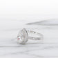 MRP100 925 Silver Pear Halo Solitaire Ring