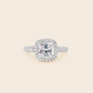 MRS038 925 Silver White Halo Solitaire Ring