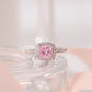 MRS038 925 Silver Pink Halo Solitaire Ring