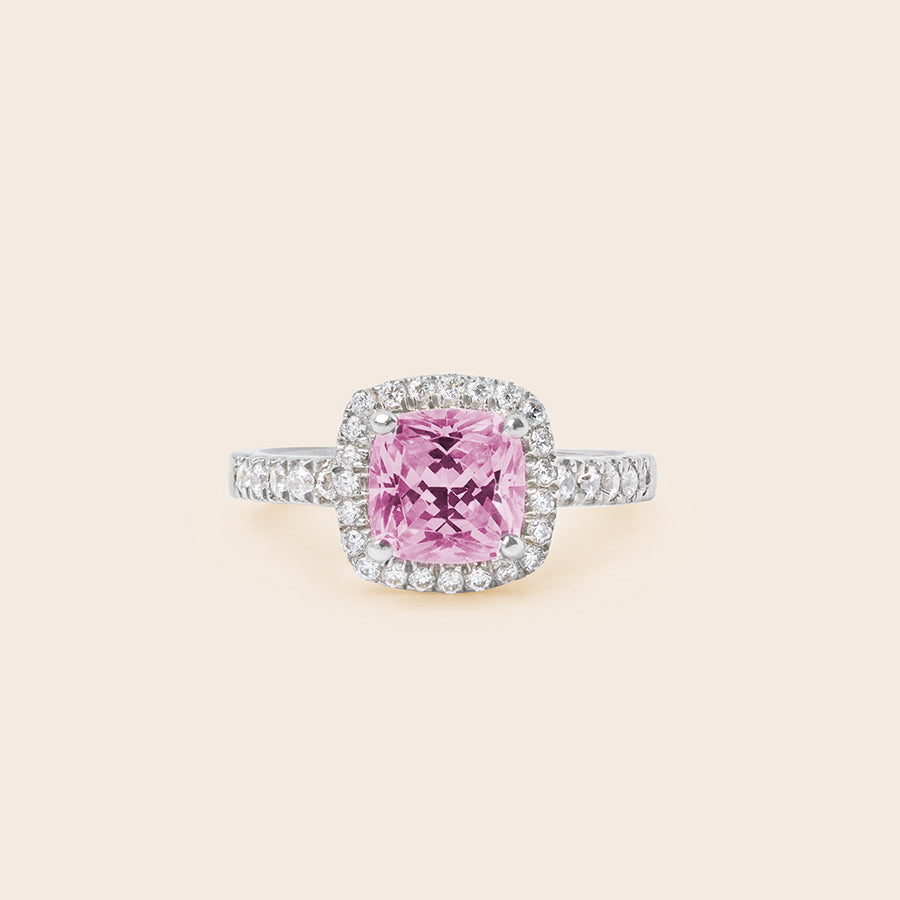 MRS038 925 Silver Halo Solitaire Ring