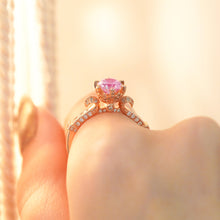 Load image into Gallery viewer, ROSE 1ct 925 Silver Pink Rose Solitaire Ring
