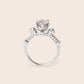 ROSE 925 Silver White Rose Solitaire Ring