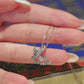 MN219 925 Silver Ginkgo Dancing Stone Necklace