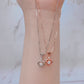MN097 925 Silver Dancing Stone Heart Necklace