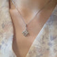 MN082 925 Silver Dancing Stone Star Necklace