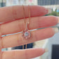 MN070 925 Silver Sakura Dancing Stone Necklace
