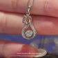 MN220 925 Silver Kitten Dancing Stone Necklace